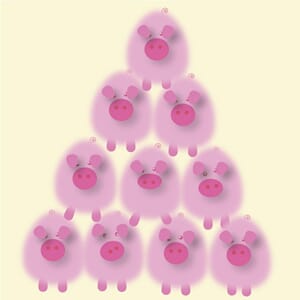 Dobbelt kort 150x150mm, Sophie Morrell, Bacon Roll