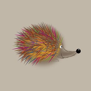 Dobbelt kort 150x150mm, Sophie Morrell, Punk Hedgehog