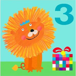 Doble kort 142x142, årstall barn, 3 år