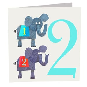 Doble kort 142x142, The Square Card Co, Two Elephants