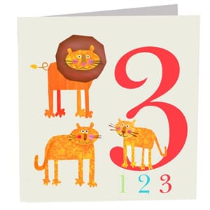 Doble kort 142x142, The Square Card Co, Three Lions