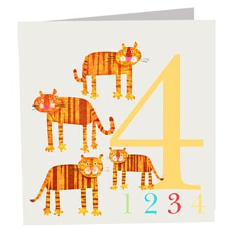 Doble kort 142x142, The Square Card Co, Four Tigers
