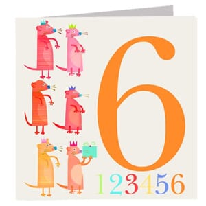 Doble kort 142x142, The Square Card Co, Six Meercats