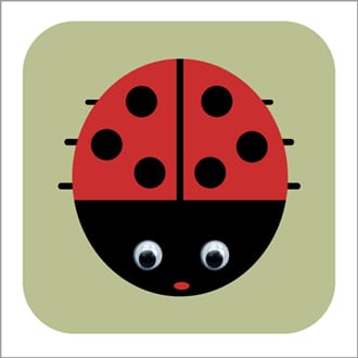 Doble kort 110x110, Wobbly Eyed, Lisbeth Ladybird