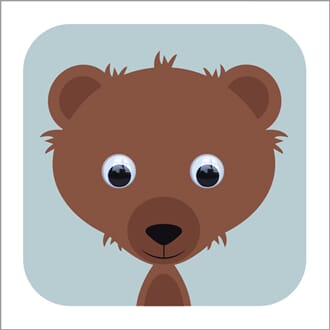 Doble kort 110x110, Wobbly Eyed, Bernard Bear