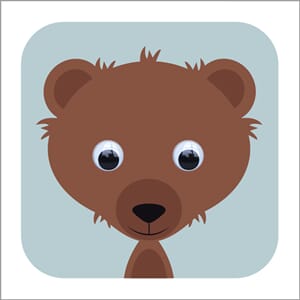 Doble kort 110x110, Wobbly Eyed, Bernard Bear