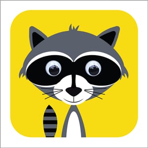 Doble kort 110x110, Wobbly Eyed, Ricky Racoon
