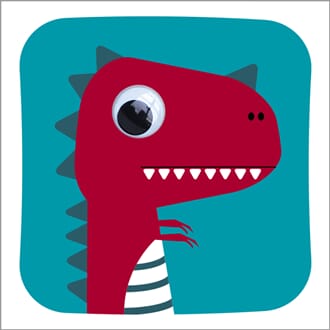 Doble kort 125x125, Wobbly Eyed, Dino-Dex