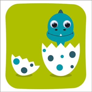 Doble kort 125x125, Wobbly Eyed, Dino-Dylan