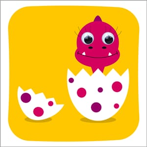 Doble kort 125x125, Wobbly Eyed, Dino-Daisy