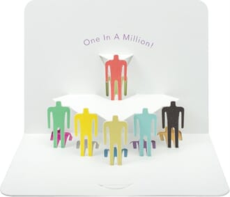 Kort, utbrettbart 3D, FORM, One in a Million