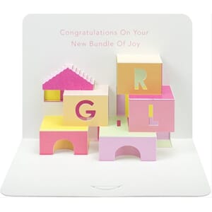 Kort, utbrettbart 3D, FORM, Baby Girl