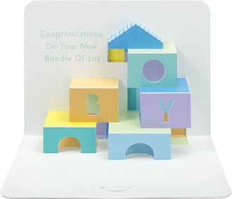 Kort, utbrettbart 3D, FORM, Baby Boy