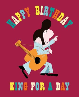 Kort, Ink Press m/farget bakgrunn, King for a Day