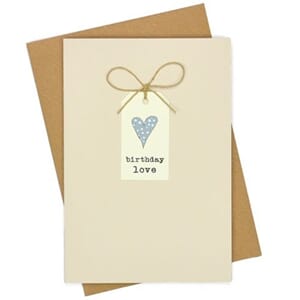 Doble kort, 105x152, Tag Cards, Hjerte/Birthday Love