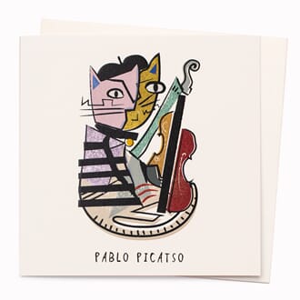 Dobbelt kort, Cats in Art, 15x5cm, Pablo Picatso