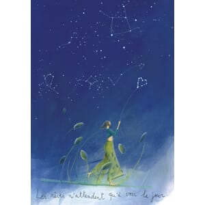 Postkort 10x15cm, Correspondances, A-S.Rutsaert, mørk blå