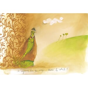 Postkort 10x15cm, Correspondances, A-S.Rutsaert, gult