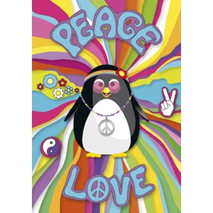 Postkort 10x15cm, Correspondances, pingvin peace&love