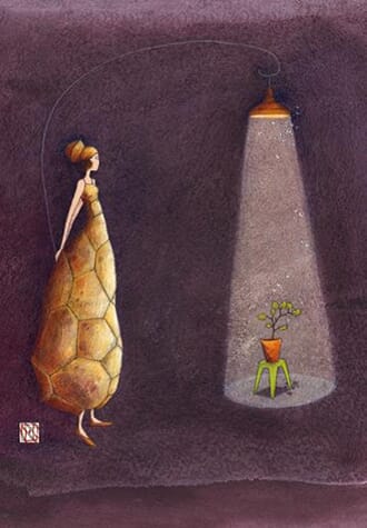 Enkle kort 120x180, Gaëlle Boissonnard, plante i lampelys