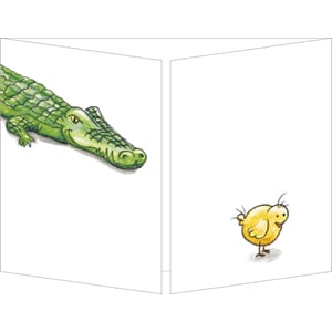 Klaffekort "Krokodille og kylling"